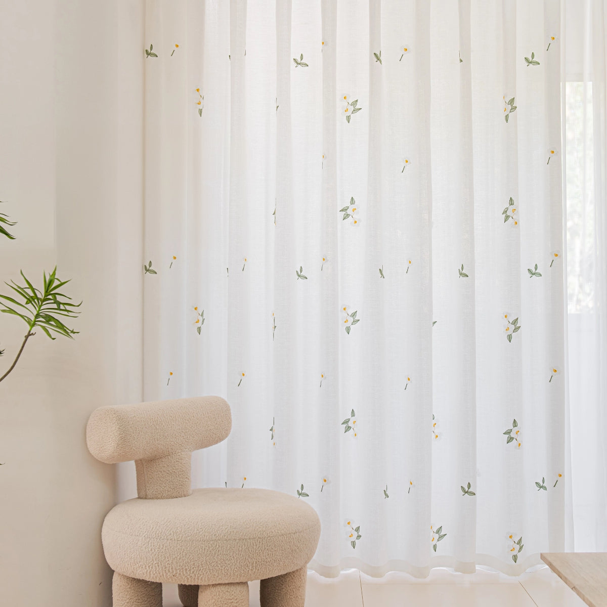 Thick lace curtains that are difficult to see through, with heat insulation, sun protection, and day and night privacy protection DL746909424743