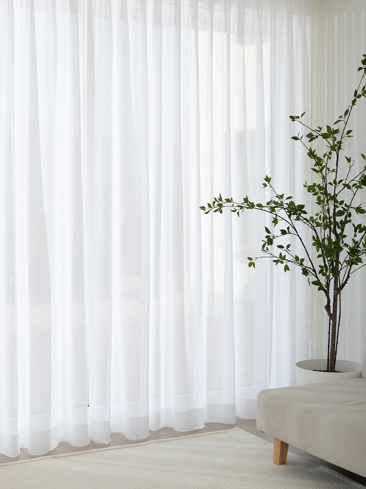 Light-filtering and UV-cut lace curtains, custom size available in 1cm increments DL100001