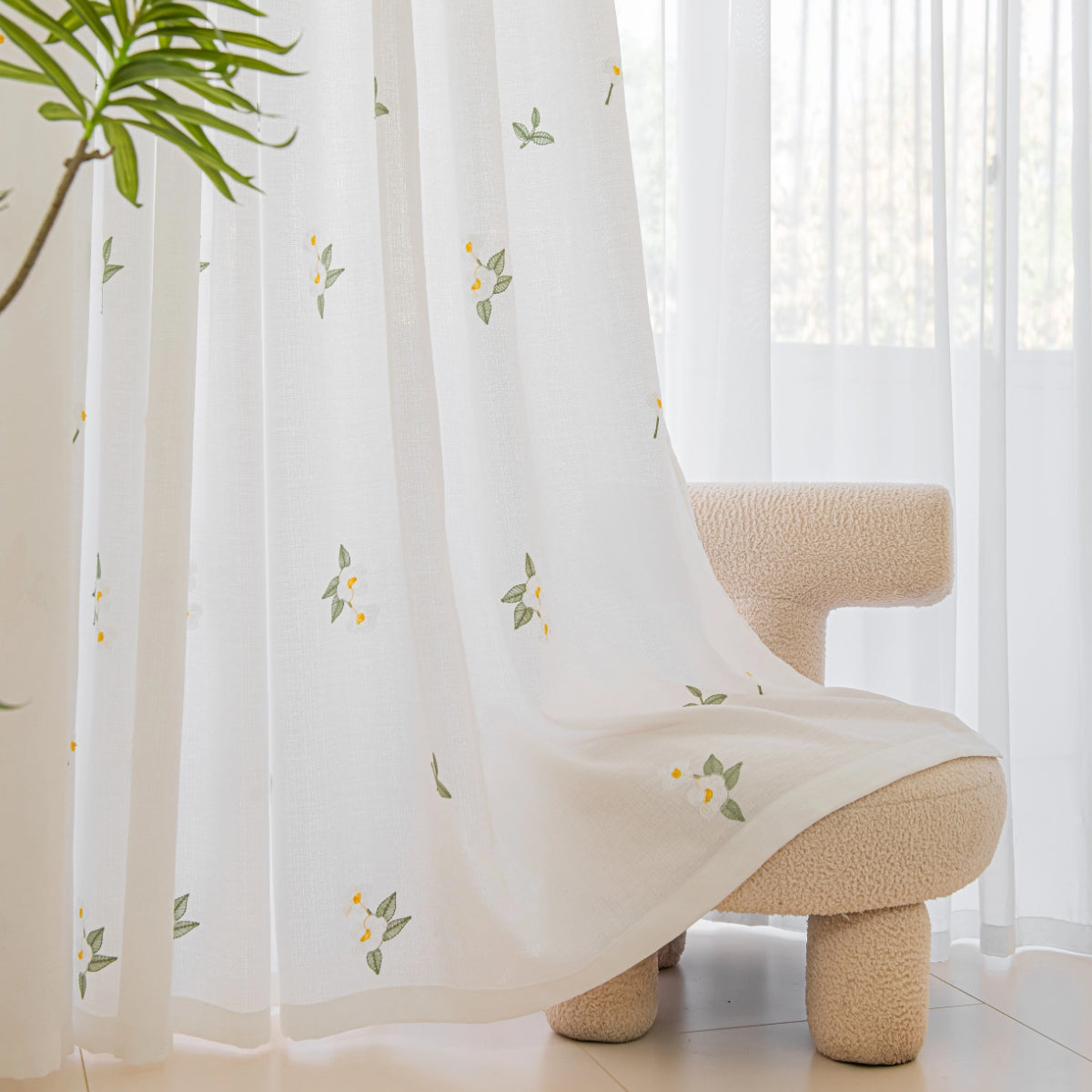 Thick lace curtains that are difficult to see through, with heat insulation, sun protection, and day and night privacy protection DL746909424743