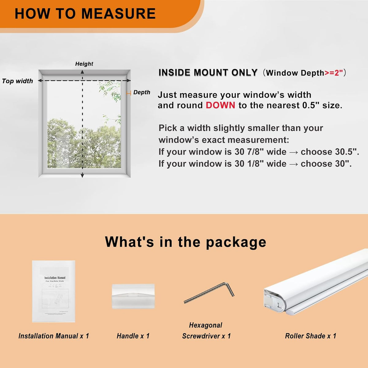 ECO CURTAIN No-Drill Cordless 100% Blackout Roller Shade – Tool-Free, Free-Stop, UV Protection and Insulation