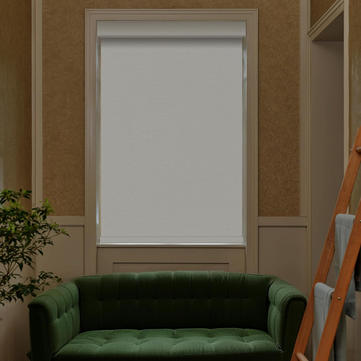 ECO CURTAIN Motorized 100% Blackout Blind with Remote – No-Drill, Tool-Free, Custom Sizes, Optional Gateway for App and Voice Control