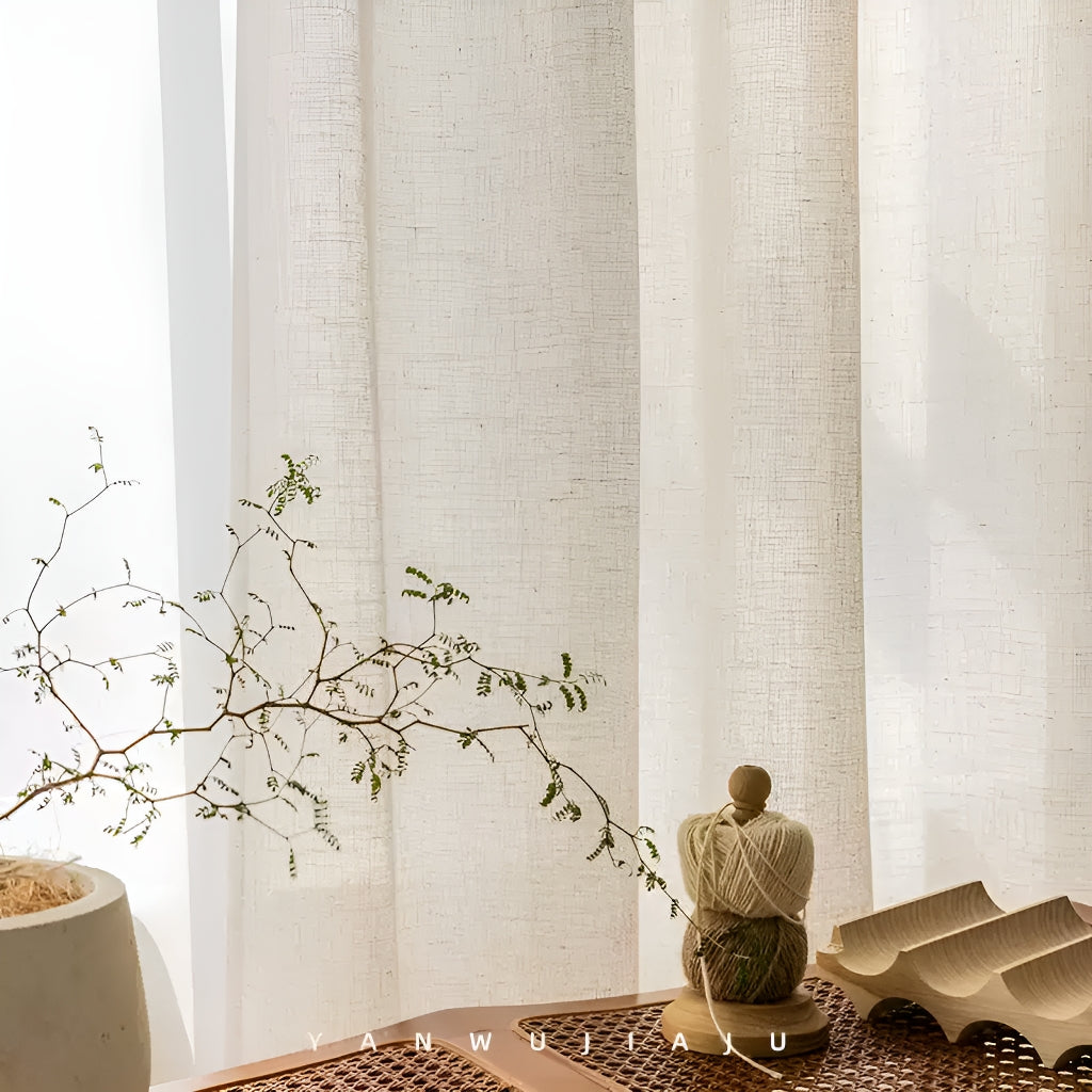 Thick lace curtains that are difficult to see through, with heat insulation, sun protection, and day and night privacy protection DL1004