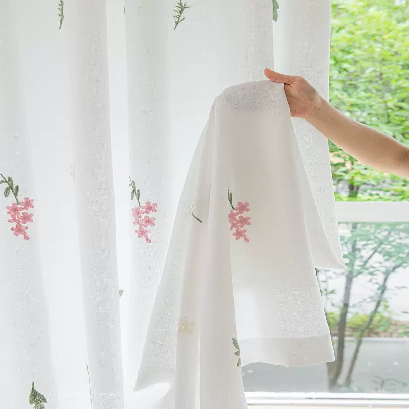 Thick, opaque lace curtains with heat insulation, sun protection, and day and night privacy protection 743814825684