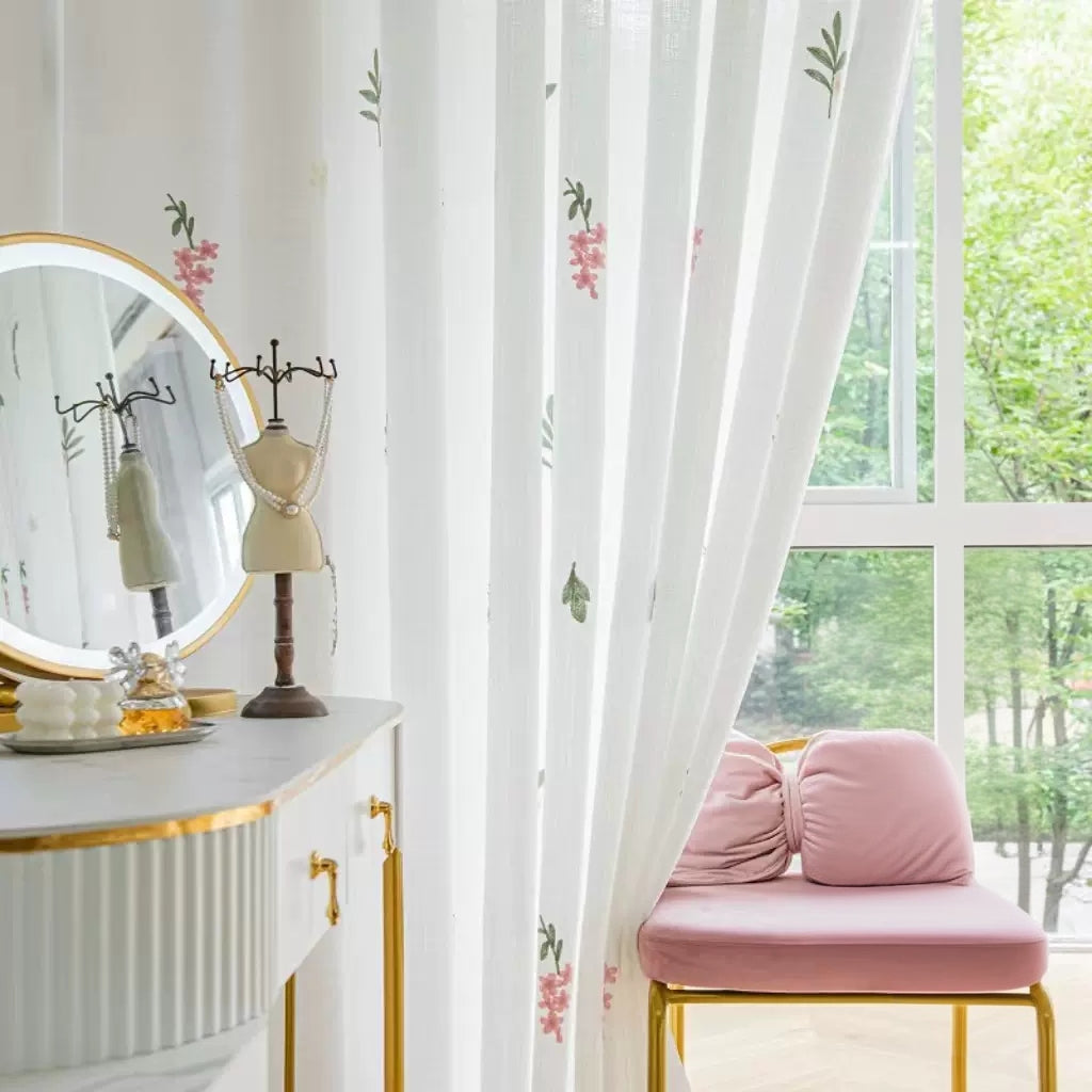Thick, opaque lace curtains with heat insulation, sun protection, and day and night privacy protection 743814825684