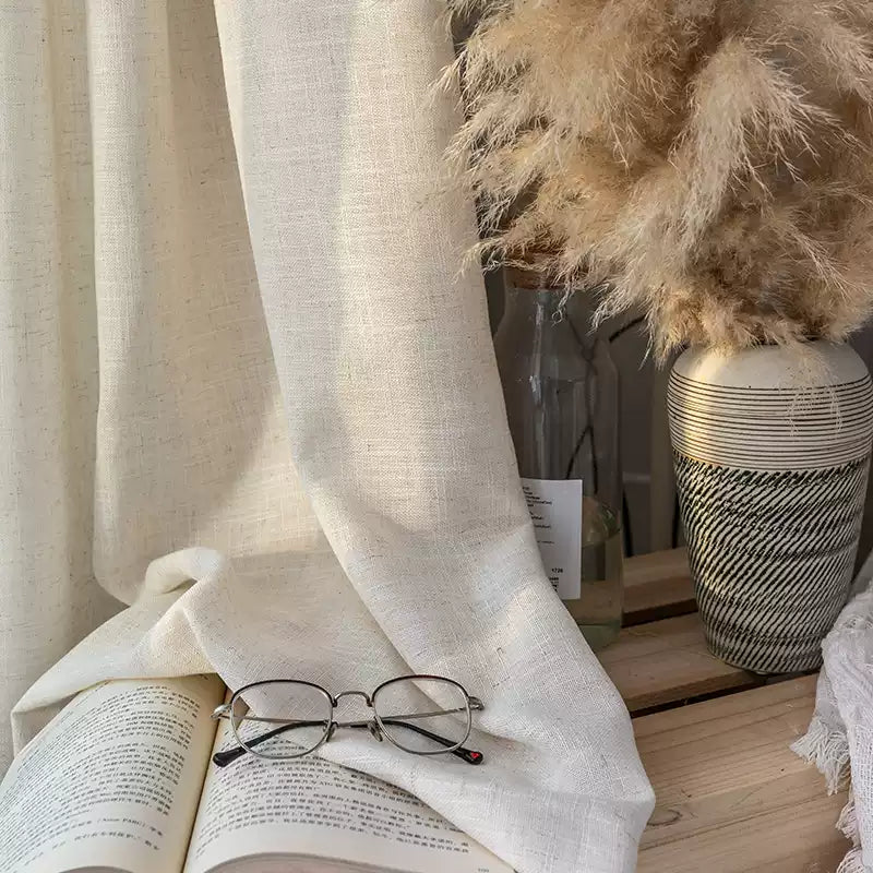 Thick lace curtains that are difficult to see through, with heat insulation, sun protection, and day and night privacy protection DL1004