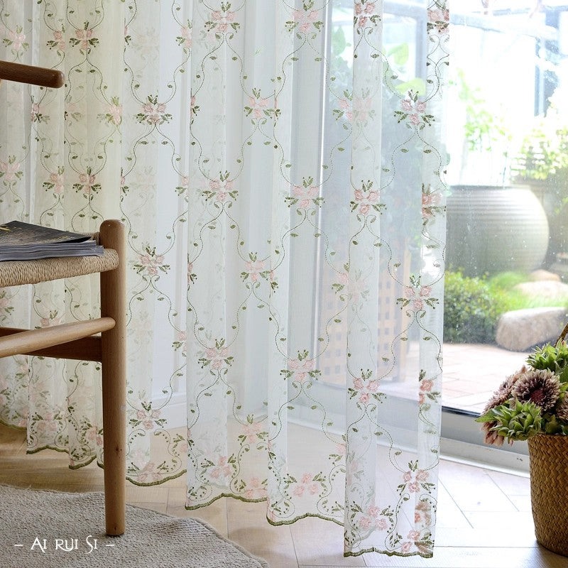 田園風刺繍レースカーテン・高品質シームレス生地 537348390726 – ECO