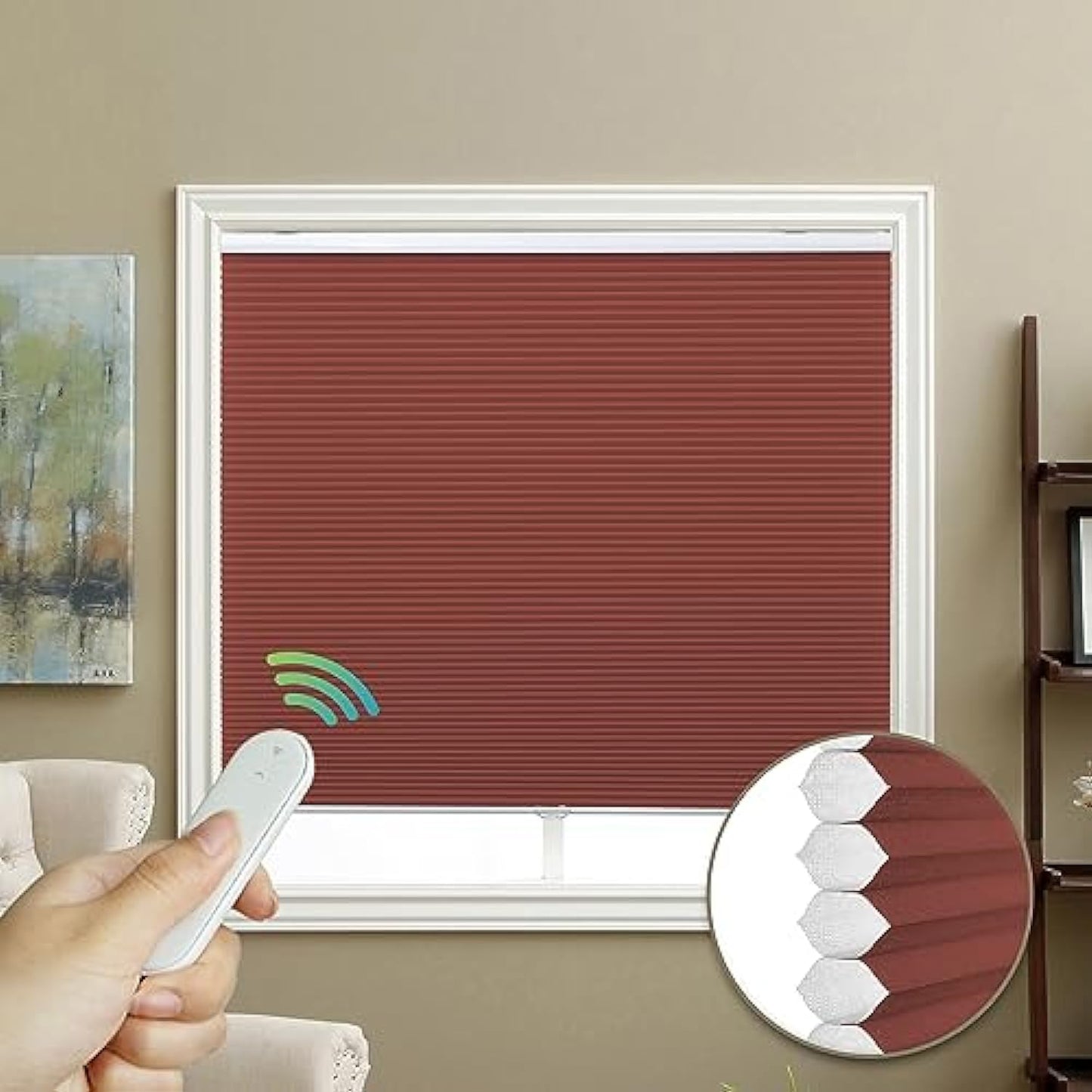 Grade 1 blackout electric honeycomb screen, custom-made roller screen, privacy protection with 11 colors, heat shielding, UV cut, and thermal insulation screen.