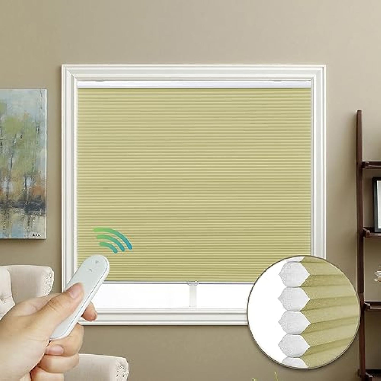 Grade 1 blackout electric honeycomb screen, custom-made roller screen, privacy protection with 11 colors, heat shielding, UV cut, and thermal insulation screen.