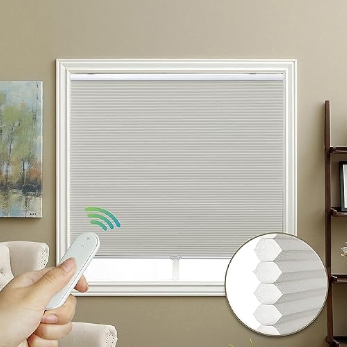 Grade 1 blackout electric honeycomb screen, custom-made roller screen, privacy protection with 11 colors, heat shielding, UV cut, and thermal insulation screen.