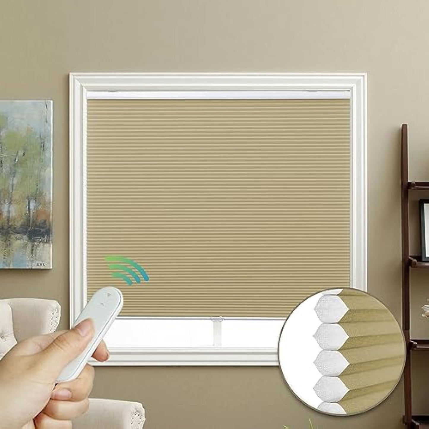 Grade 1 blackout electric honeycomb screen, custom-made roller screen, privacy protection with 11 colors, heat shielding, UV cut, and thermal insulation screen.