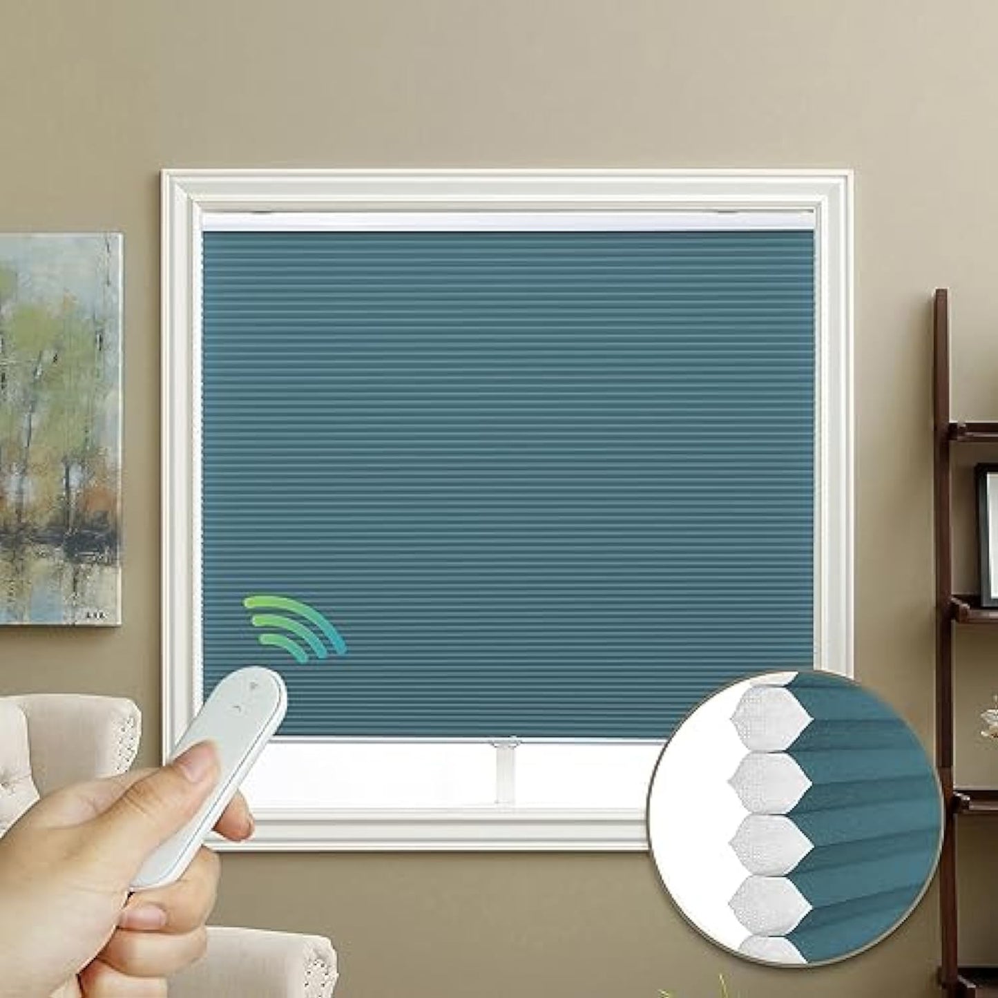 Grade 1 blackout electric honeycomb screen, custom-made roller screen, privacy protection with 11 colors, heat shielding, UV cut, and thermal insulation screen.