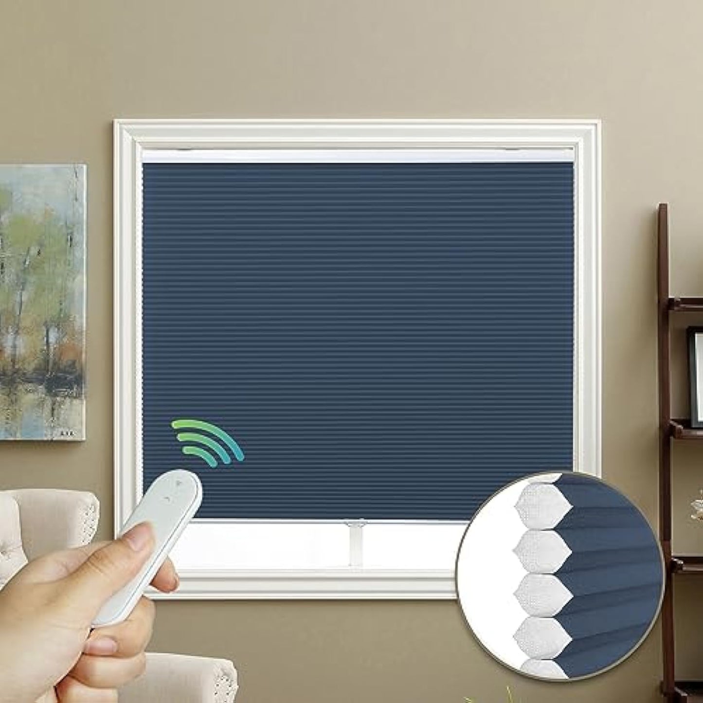 Grade 1 blackout electric honeycomb screen, custom-made roller screen, privacy protection with 11 colors, heat shielding, UV cut, and thermal insulation screen.