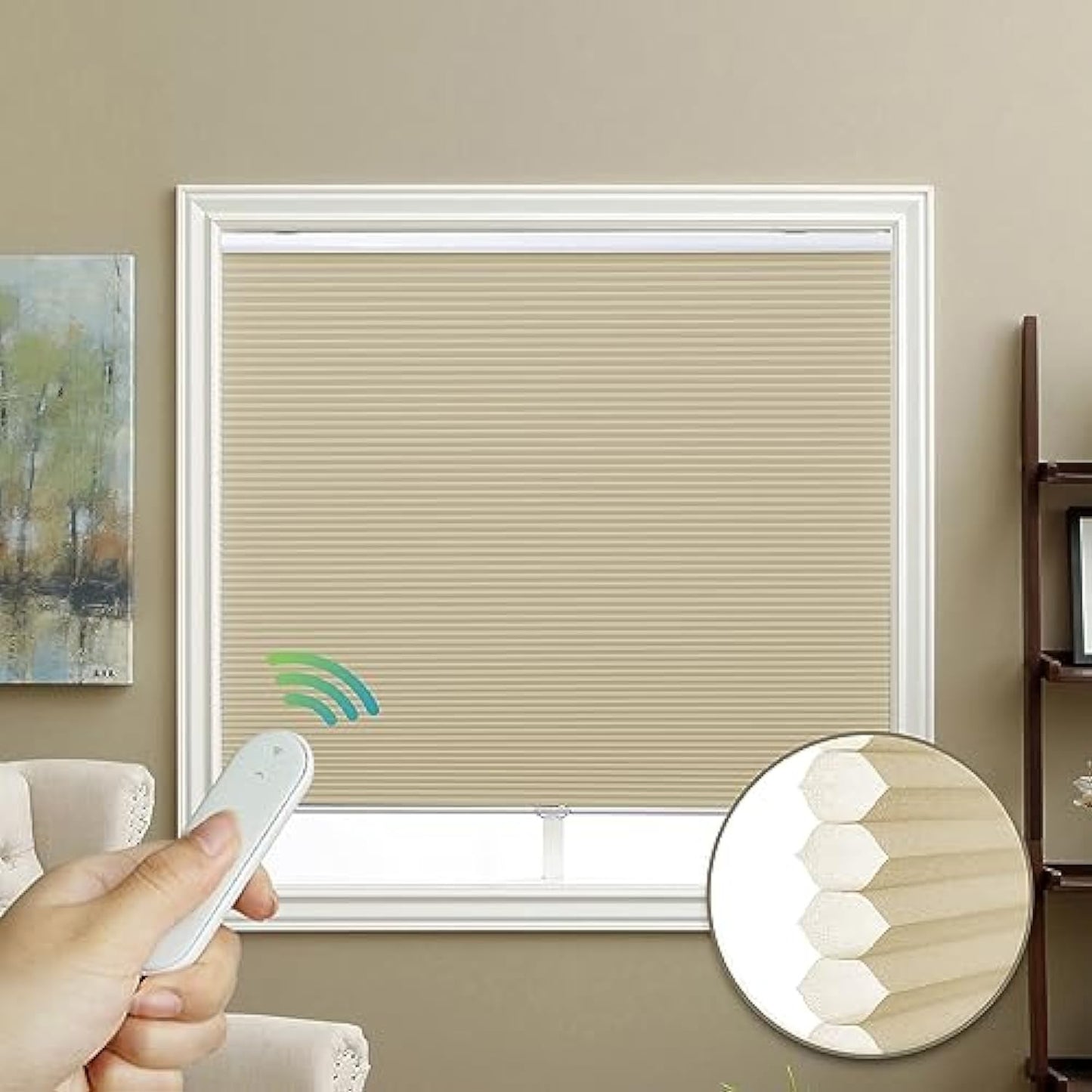 Grade 1 blackout electric honeycomb screen, custom-made roller screen, privacy protection with 11 colors, heat shielding, UV cut, and thermal insulation screen.