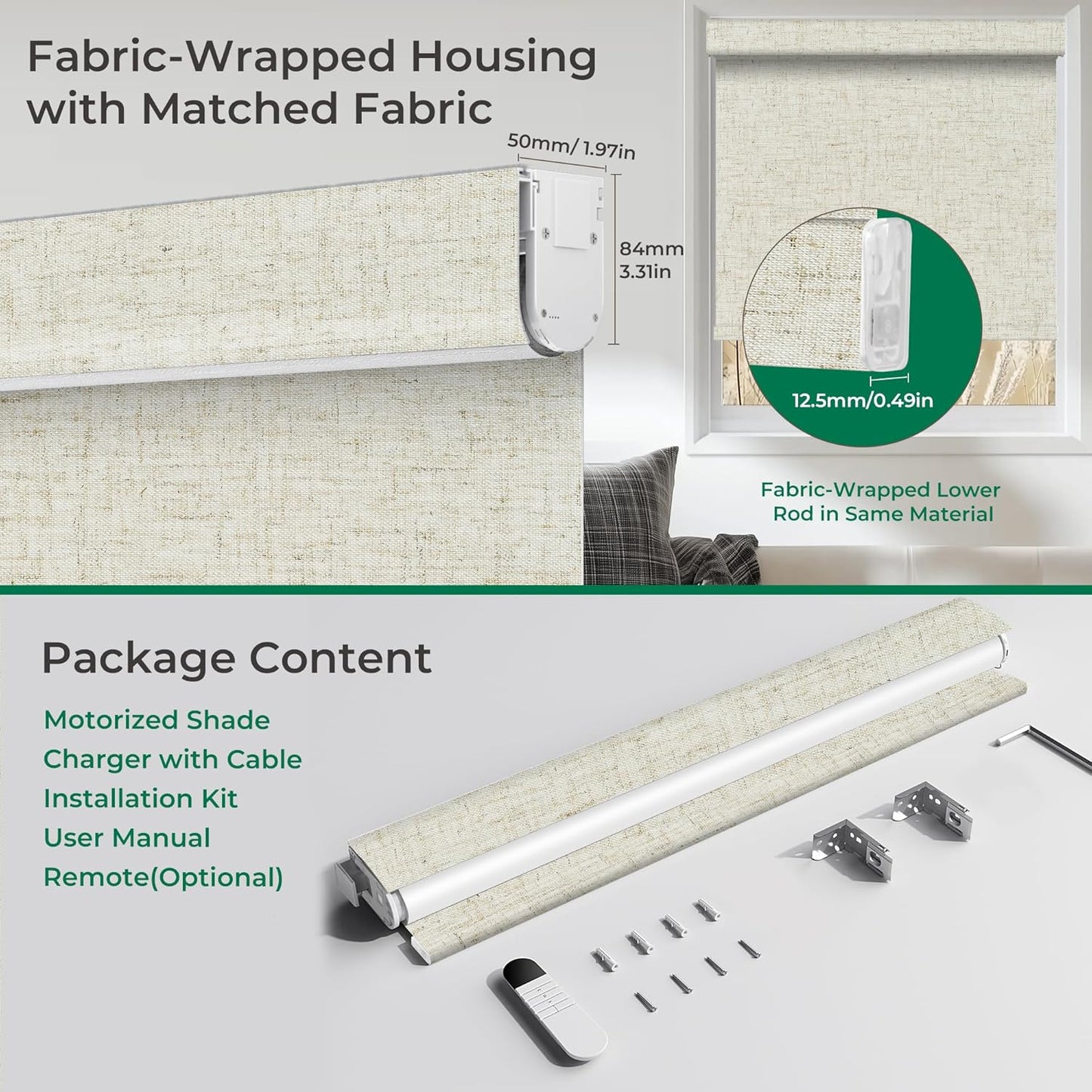 ECO CURTAIN 電動ブラインド（リモコン付属）、穴あけ不要・工具不要の100％遮光スマートブラインド。 各種窓に対応し、自動昇降が可能で、サイズオーダーにも対応しております。 ゲートウェイを追加することで、スマホ操作・タイマー設定・遠隔操作・音声操作にも対応可能です。 カラー：遮光リネン色