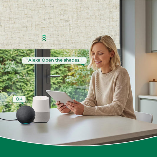 ECO CURTAIN 電動ブラインド（リモコン付属）、穴あけ不要・工具不要の100％遮光スマートブラインド。 各種窓に対応し、自動昇降が可能で、サイズオーダーにも対応しております。 ゲートウェイを追加することで、スマホ操作・タイマー設定・遠隔操作・音声操作にも対応可能です。 カラー：遮光リネン色