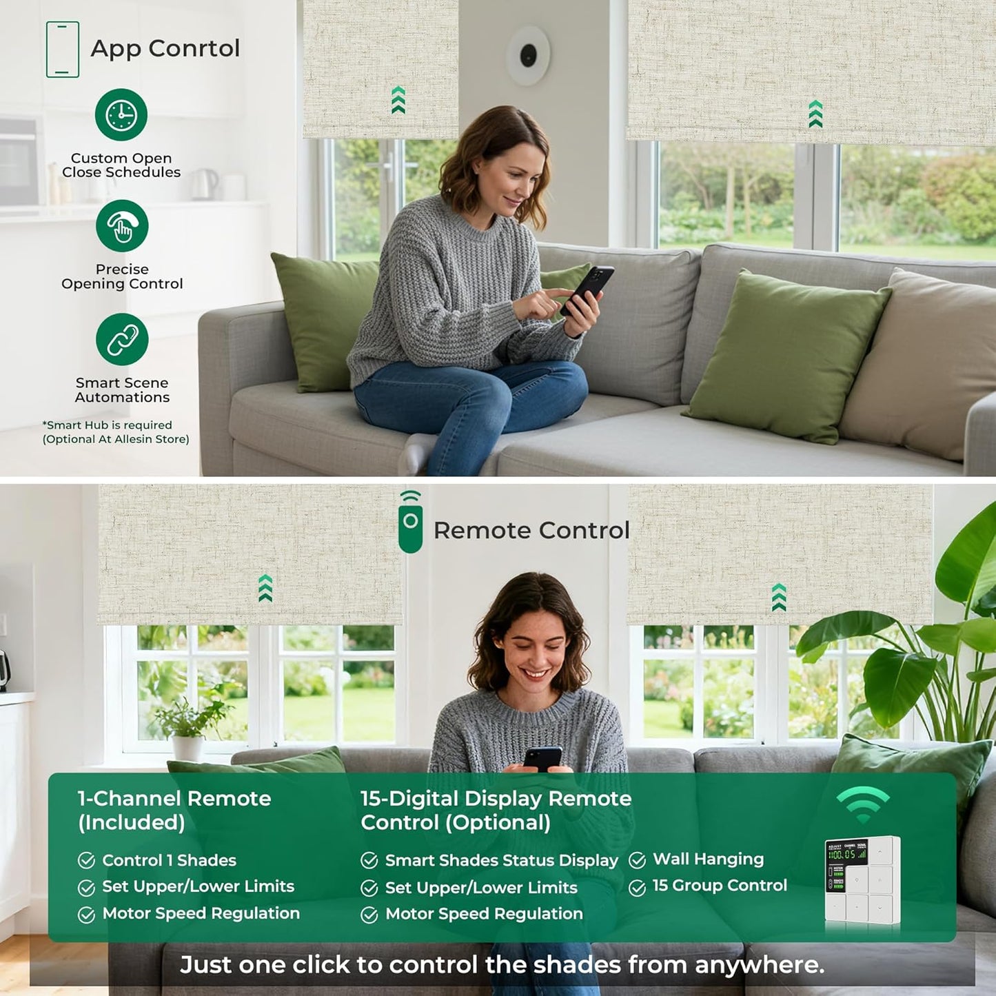 ECO CURTAIN 電動ブラインド（リモコン付属）、穴あけ不要・工具不要の100％遮光スマートブラインド。 各種窓に対応し、自動昇降が可能で、サイズオーダーにも対応しております。 ゲートウェイを追加することで、スマホ操作・タイマー設定・遠隔操作・音声操作にも対応可能です。 カラー：遮光リネン色