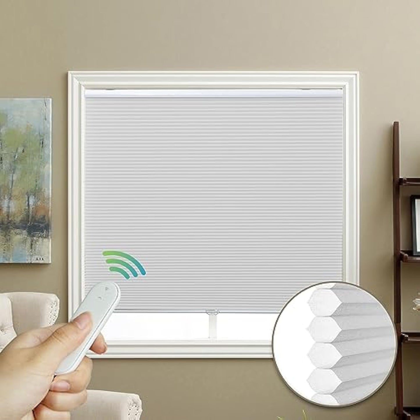 Grade 1 blackout electric honeycomb screen, custom-made roller screen, privacy protection with 11 colors, heat shielding, UV cut, and thermal insulation screen.