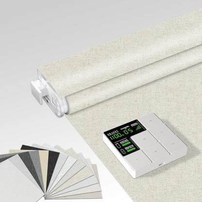 ECO CURTAIN 電動ブラインド（リモコン付属）、穴あけ不要・工具不要の100％遮光スマートブラインド。 各種窓に対応し、自動昇降が可能で、サイズオーダーにも対応しております。 ゲートウェイを追加することで、スマホ操作・タイマー設定・遠隔操作・音声操作にも対応可能です。 カラー：遮光リネン色