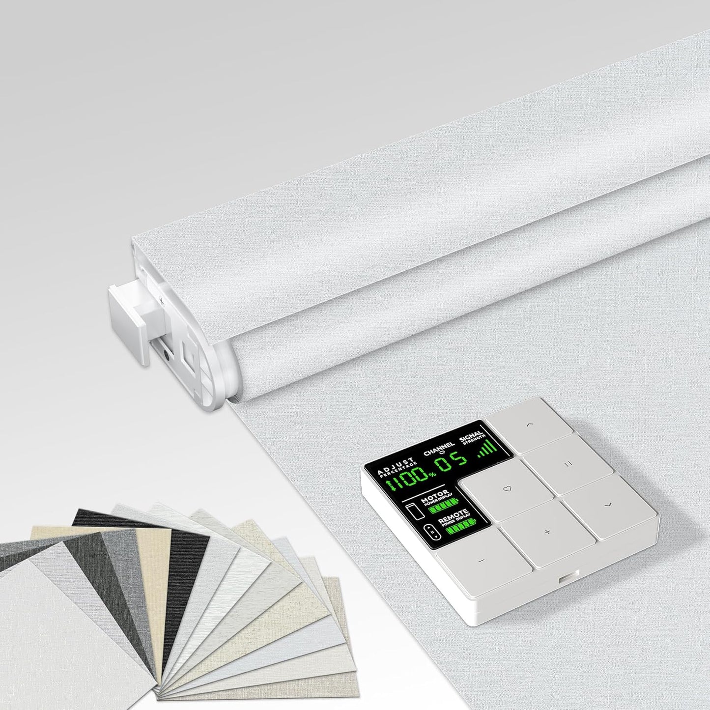 ECO CURTAIN 電動ブラインド（リモコン付属）、穴あけ不要・工具不要、100％遮光のスマートブラインド。 各種窓に対応し、自動昇降が可能。サイズオーダーにも対応。 ゲートウェイを追加することで、スマホ操作・タイマー設定・遠隔操作・音声操作にも対応できます。