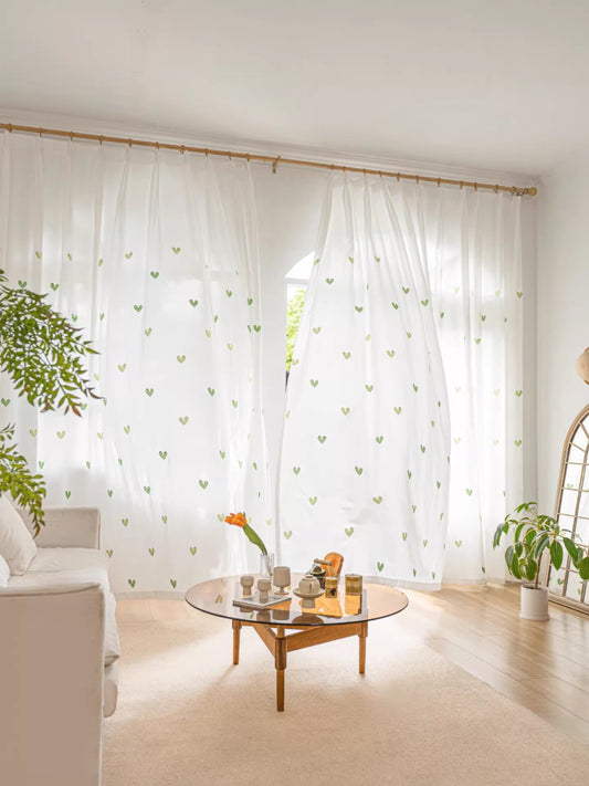 シンプルなカントリー風 毛糸刺繍レースカーテン 991920916116