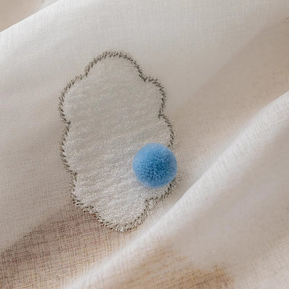 キッズ向けカートゥーン風 雲モチーフ レース シームレスカーテン 861590306049